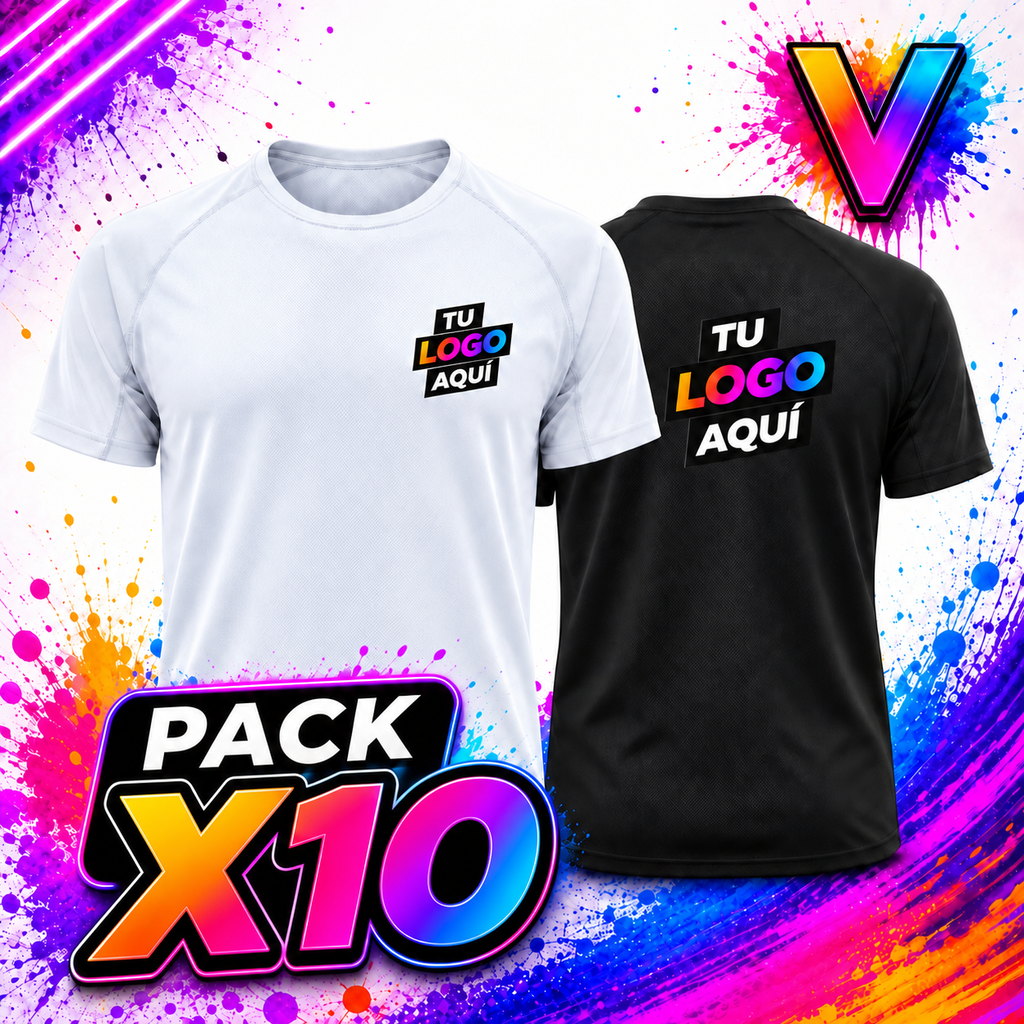 Pack 10 camisetas técnicas personalizadas