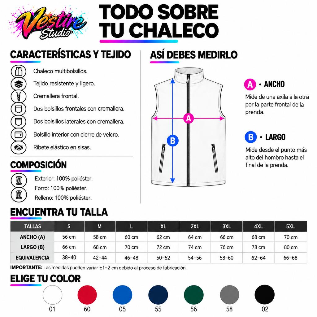 Chaleco acolchado personalizado